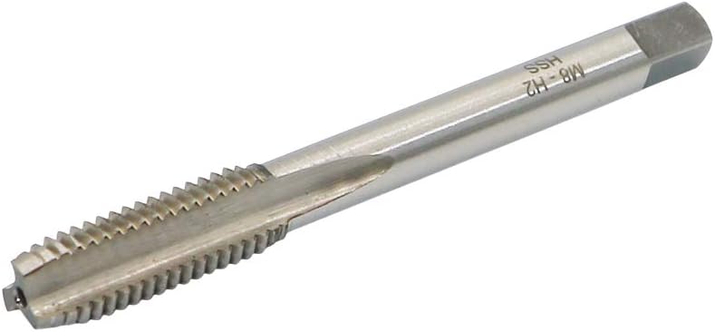 LingGan Metric Machine Tap M8 x 1.25mm Pitch Thread Pitch 3 Flutes, High Speed Steel Thread Forming Tap, Uncoated (Bright) Finish, Round Shank with Square End, Plug Chamfer, HSS Screw Plug Tap - Image 1