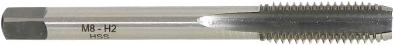 LingGan Metric Machine Tap M8 x 1.25mm Pitch Thread Pitch 3 Flutes, High Speed Steel Thread Forming Tap, Uncoated (Bright) Finish, Round Shank with Square End, Plug Chamfer, HSS Screw Plug Tap - Image 2