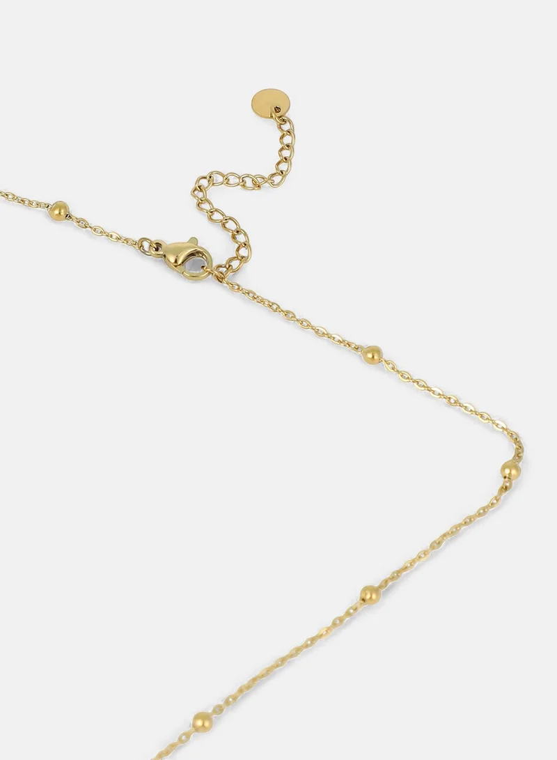 SOHI SOHI Women The Giorno-Clover Jewellery Set | California  Colour | One-Size | Metallic Alloy Material | Lobster Clasp & Push Back Closure | Chain Necklace & Hoop Earrings For Casual & Evening Wear