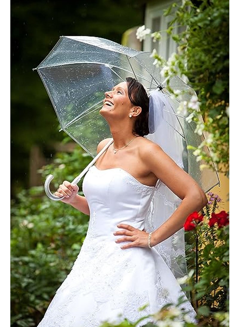 Captaintech Umbrellas Travel Umbrella, Transparent Umbrella Pocket Umbrella, Portable Compact Protection, Light Weight Waterproof, Rain and Sun Umbrella Elegant Umbrella In Transparent - Image 4