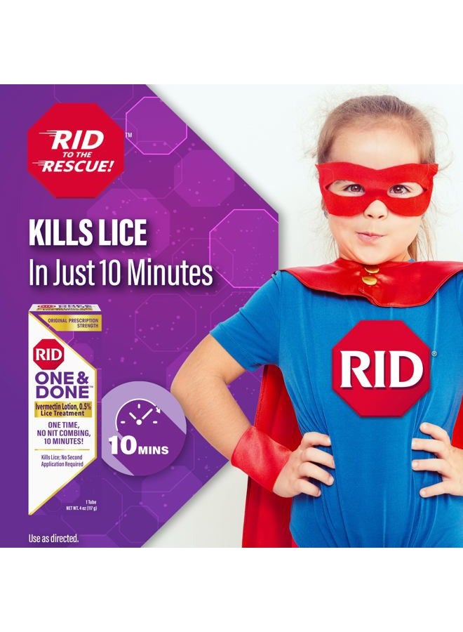 RID علاج قمل الرأس لمرة واحدة، تطبيق واحد فقط، لا حاجة للتسريح، لوشن إيفرمكتين بقوة وصفة للأطفال والبالغين، يقضي على القمل الشديد ويجعل البيض غير قابل للحياة - Image 5