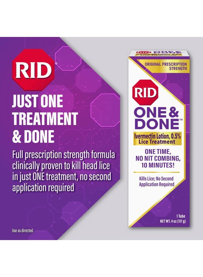 RID علاج قمل الرأس لمرة واحدة، تطبيق واحد فقط، لا حاجة للتسريح، لوشن إيفرمكتين بقوة وصفة للأطفال والبالغين، يقضي على القمل الشديد ويجعل البيض غير قابل للحياة - Image 2