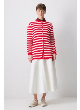 Touche Gold Buttoned Striped Long Cardigan  - Image 2