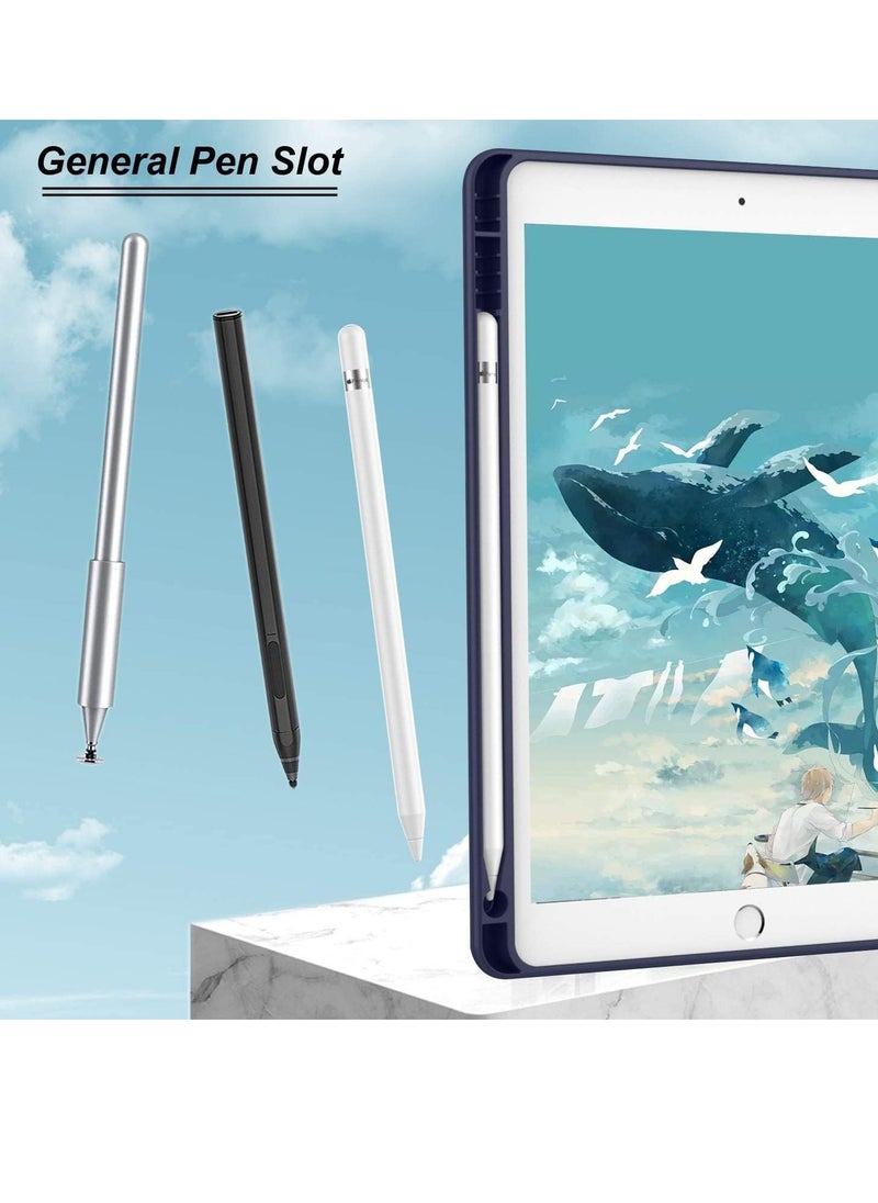 حافظة ذكية متوافقة مع جهاز Samsung Galaxy Tab A7 Lite 8.7 2021 (SM-T220/ T225/T227)، حافظة جلدية قابلة للطي مع ظهر ناعم من مادة TPU وحامل ثلاثي الطي مع وضع السكون التلقائي (أزرق)