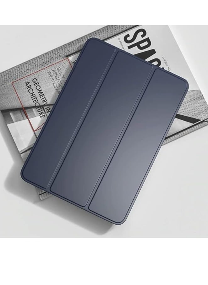 حافظة ذكية متوافقة مع جهاز Samsung Galaxy Tab A7 Lite 8.7 2021 (SM-T220/ T225/T227)، حافظة جلدية قابلة للطي مع ظهر ناعم من مادة TPU وحامل ثلاثي الطي مع وضع السكون التلقائي (أزرق)