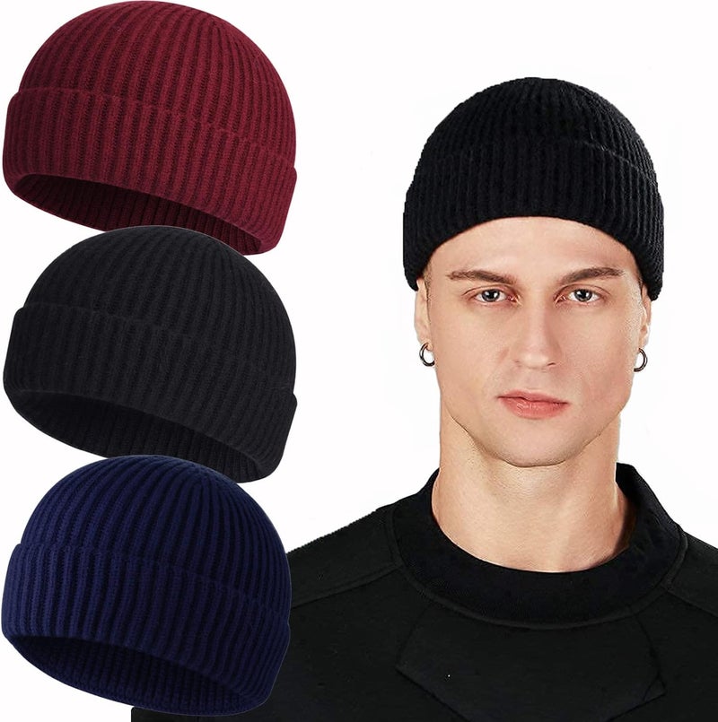 Roybens Swag Wool Knit Cuff Short Fisherman Beanie for Men Women, Winter Warm Hats - Image 1