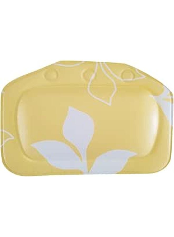 Leaf Yellow PVC Foam Bathtub Pillow with Suction Cups for Soaking Tub Relaxing Spa Experience - Image 1