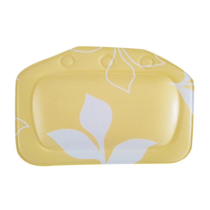 Leaf Yellow PVC Foam Bathtub Pillow with Suction Cups for Soaking Tub Relaxing Spa Experience - Image 2