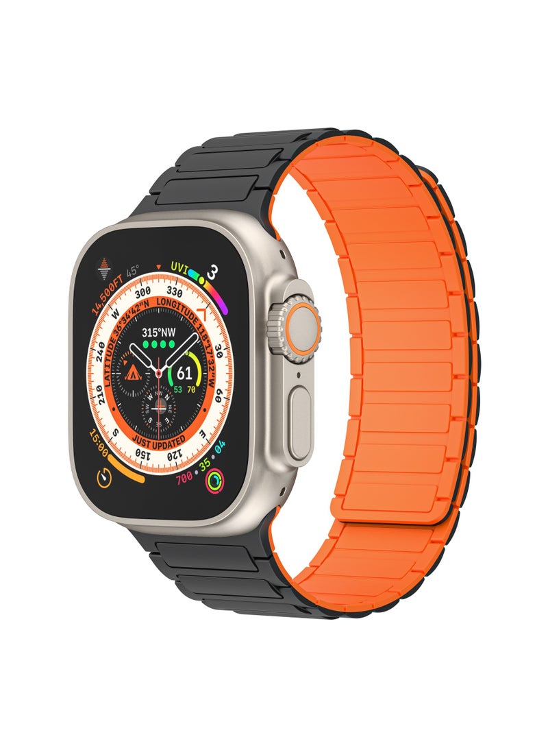 HablTech Magnetic Watch Staps Compatible with Apple Watch Band 44mm 45mm 46mm 49mm Silicone Replacement Wristband Strong Magnetic Attraction iWatch Series11/10/9/8/7/6/5/4/Ultra/Ultra2/Ultra3/SE/SE1/SE2 - Image 1