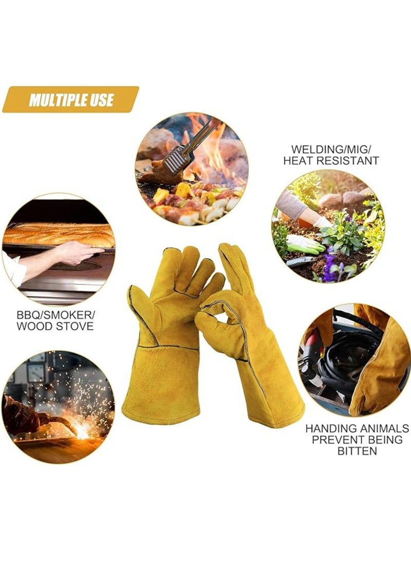 Resistant Welding Oven MIG Safety Work Garden Gloves - Heat and Abrasion Resistant - Image 3