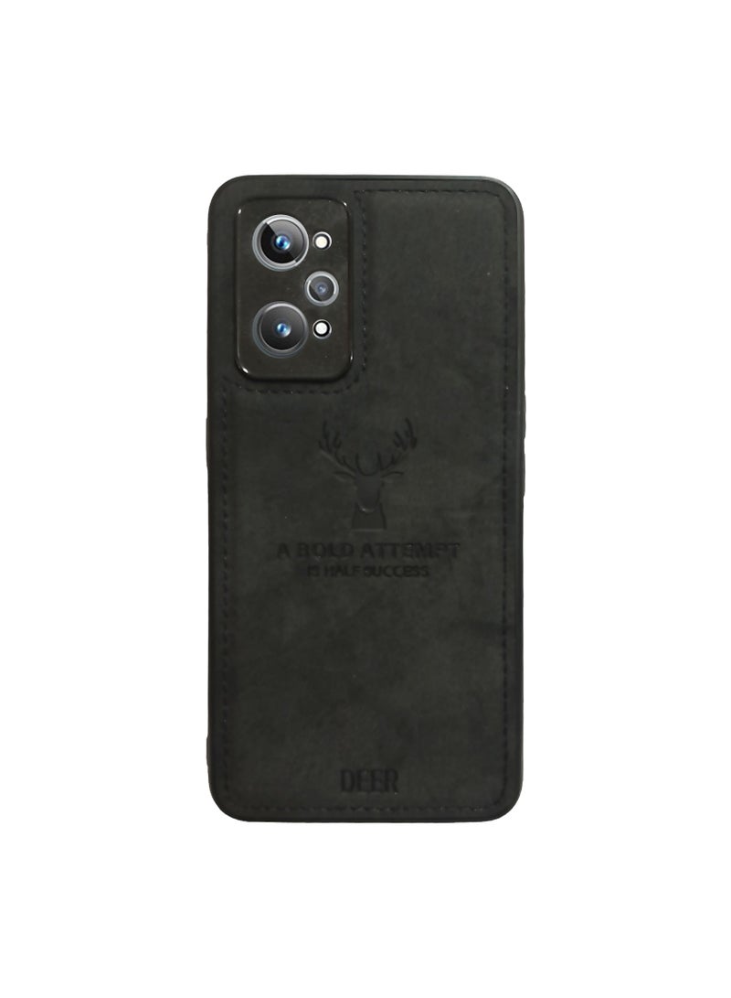 ELMO3EZZ Realme GT Neo 2 Digital Luxury Soft Texture Patterned TPU Cloth Case, Dirt-Resistant, Anti-Shock, Anti-Fingerprint, Full Body Protective For Realme GT Neo 2 (Black) - Image 1