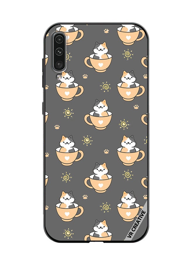 Protective Case Cover For Samsung Galaxy A70/A70s Cat In A Cup Design Multicolour