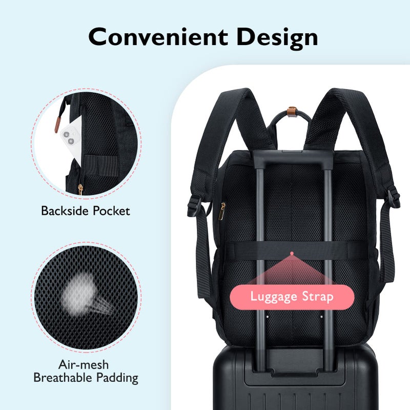 mommore Breast Pump Bag Backpack for Spectra S1,S2 Medela with Cloor Storage Bag Travel Diaper Bag Backpack for Working Moms with 15.6 inch Laptop Sleeve, Black - Image 5