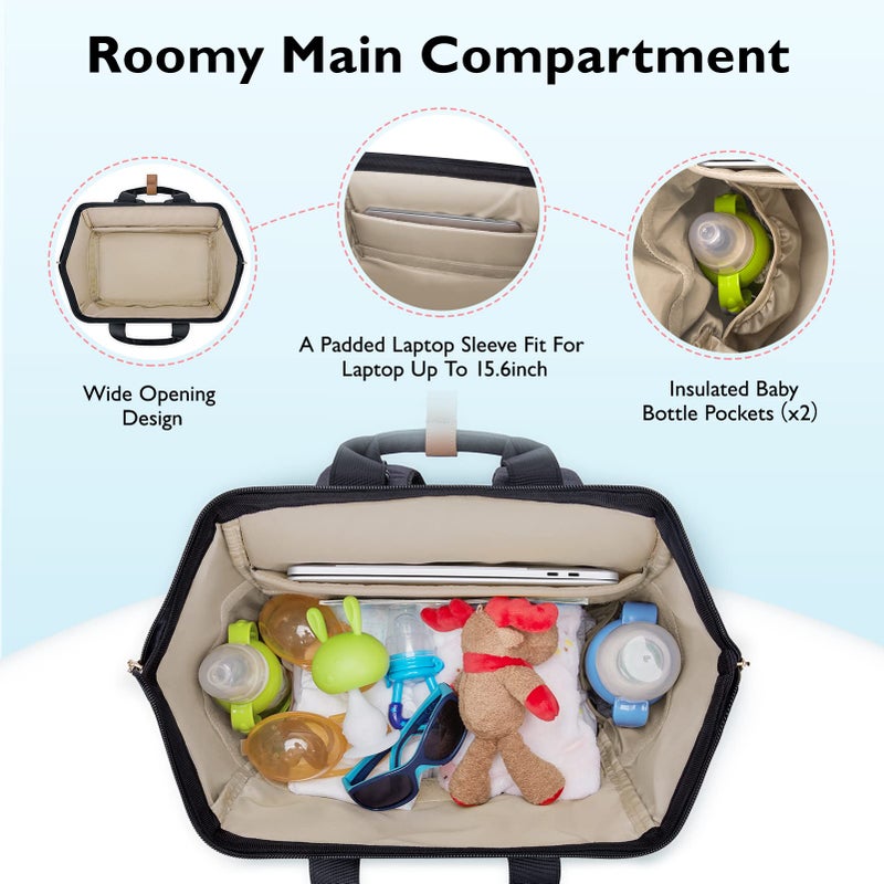 mommore Breast Pump Bag Backpack for Spectra S1,S2 Medela with Cloor Storage Bag Travel Diaper Bag Backpack for Working Moms with 15.6 inch Laptop Sleeve, Black - Image 3