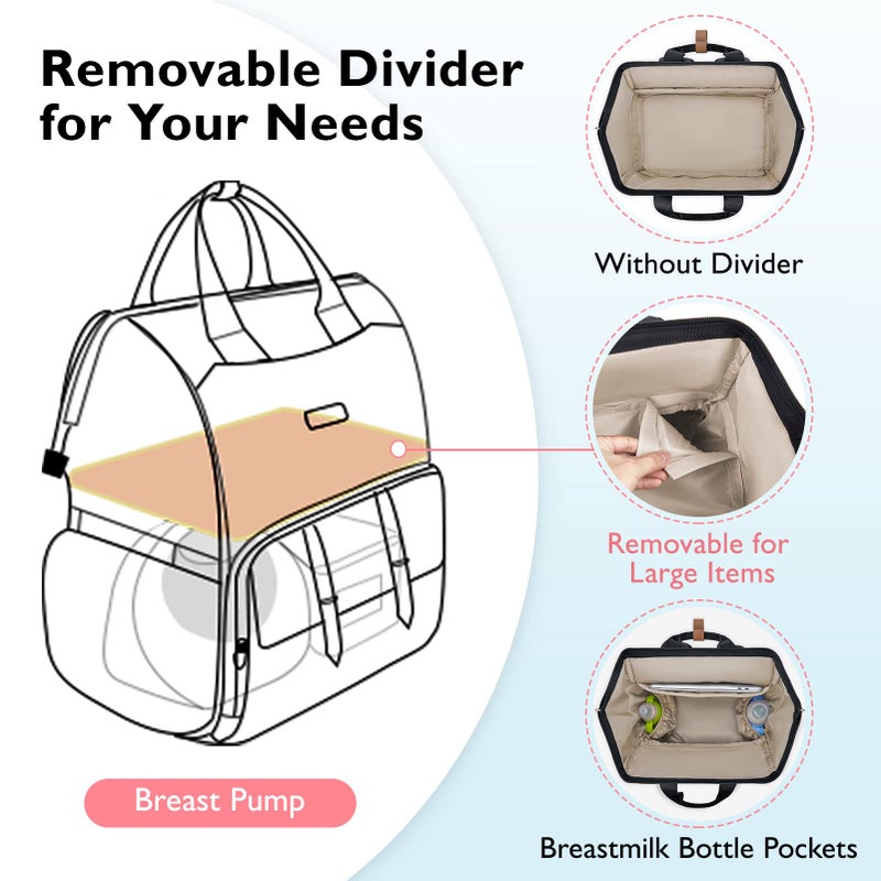 mommore Breast Pump Bag Backpack for Spectra S1,S2 Medela with Cloor Storage Bag Travel Diaper Bag Backpack for Working Moms with 15.6 inch Laptop Sleeve, Black - Image 4