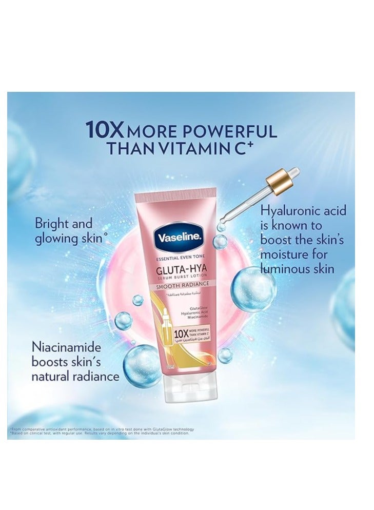 Vaseline Essential Even Tone Body Lotion Smooth Radiance, Gluta-Hya Serum Burst, 10X More Powerful than Vitamin C, Deeply Moisturising, 200ml - Image 3