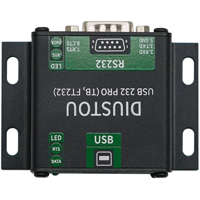 diustou INDUSTRIAL USB TO RS232 ADAPTER WITH FT232RL/SP3232 CHIPSET - BIDIRECTIONAL POWER AND SIGNAL ISOLATION, USB TO DB9 SERIAL CONVERTER WITH ESD PROTECTION AND DATA CABLE - Image 2