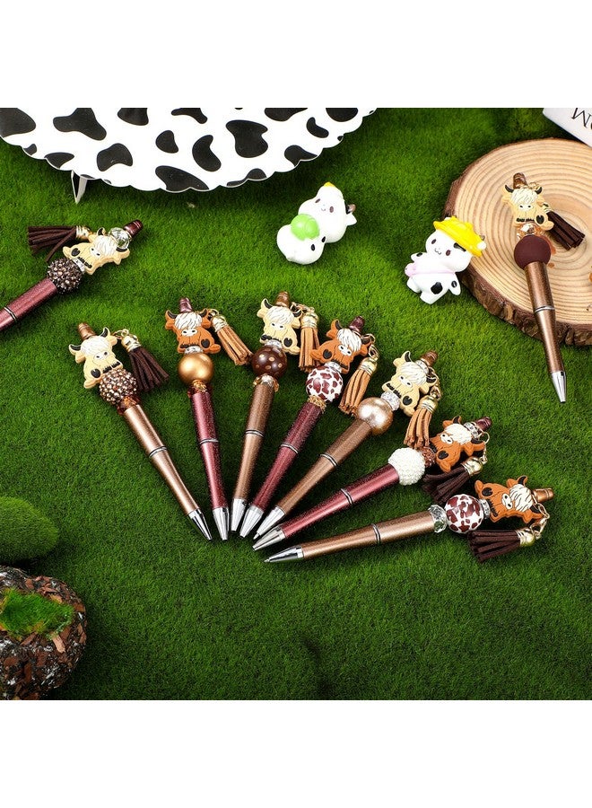 Tinlade 12 Pieces Beadable Pens Bulk Bead Pens With 50 Pcs Assorted Colors Beads Pen Diy Making Kit Multicolor Ballpoint Pen Black Ink For Women Kids Students Office School (Yak Style) - Image 2