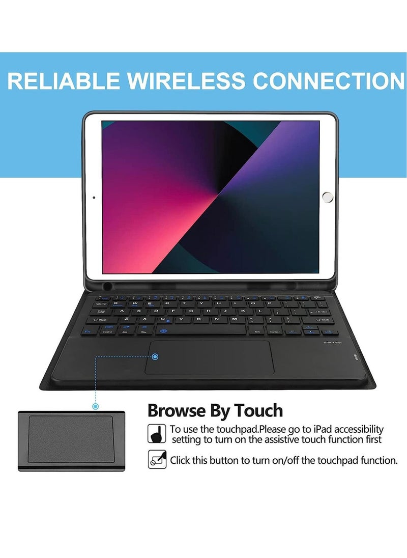 Touchpad iPad Case Keyboard 9.7 inch, Compatible with iPad 6th Generation,iPad 5th Gen, iPad Pro 9.7 inch, iPad Air 2,iPad Air, Smart Folio Cover Case with Wireless Keyboard