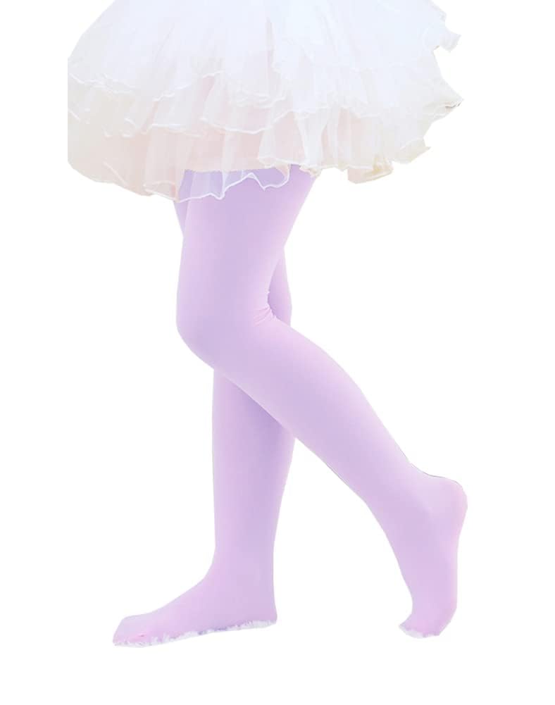 CHUNG Girls Light Weight Stretchy 60D Footed Tights Multi Candy Color Costumes Accessory Stage Performance 2-12Y, 3-5Y, LtPurple - Image 5
