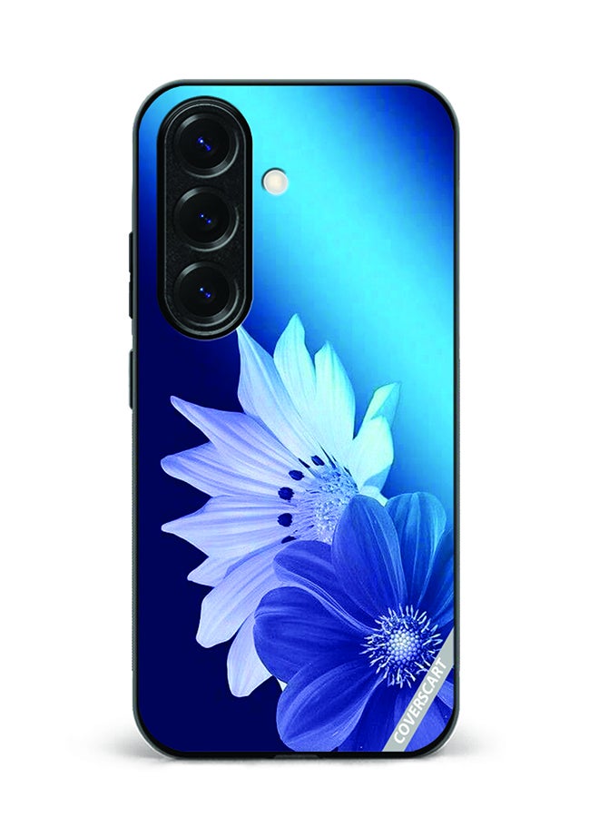 Protective Case Cover For Samsung Galaxy S23 FE Blue Flower Design Blue