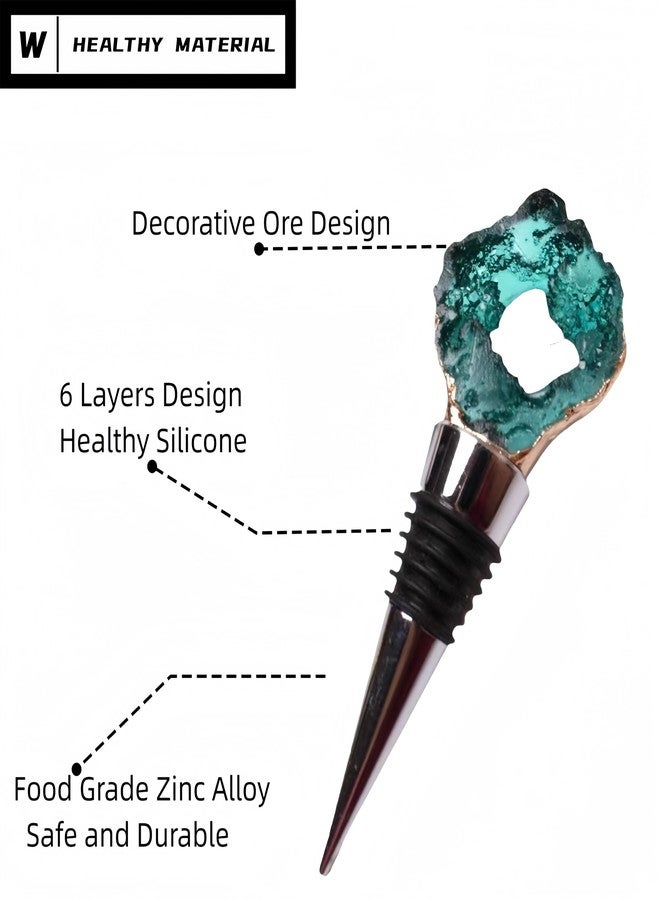 WOKHACH Decorative Wine Stopper Set of 2,Cool Wine Bottle Stoppers for Glass Bottles,Crystal Bottle Stopper Fits Standard Bottles,Fancy Decors Wine Tools (Purple Crystal) - Image 3