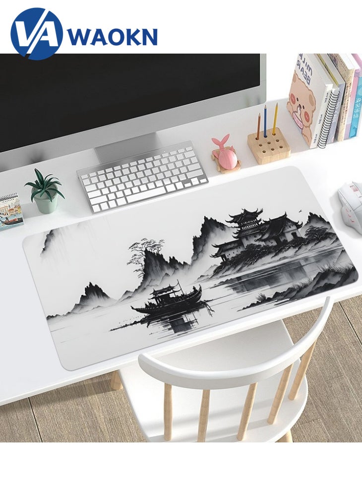 WAOKN Large Gaming Mouse Pad XL Anti-Skid Mousepad Large Keyboard Mouse Pad Desk Mat with Stitched Edges Super Creative MousePad 