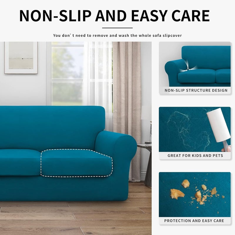 إيزي-جوينج أغطية وسائد الفناء المقاومة للماء من Easy-Going، غطاء فقط 24x24x4 بوصة، عبوة من قطعتين، بديل غير قابل للانزلاق لوسائد الجلوس الخارجية مع سحاب، أحمر عيد الميلاد. - Image 4