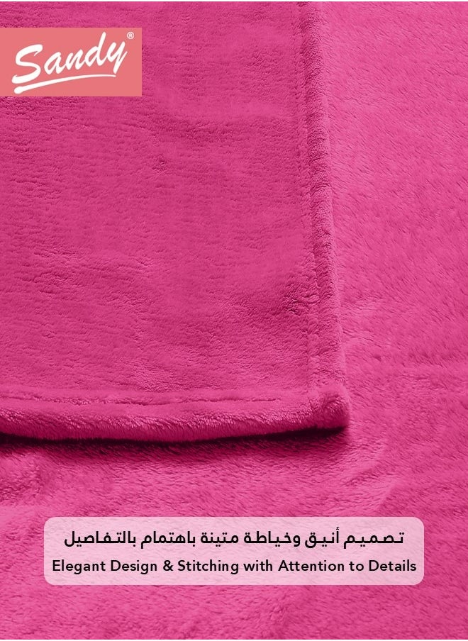 Sandy SANDY Fleece Blanket, Premium Microfiber, Super Soft Flannel Blanket for Bed, Sofa, Couch and Home Decorations, Single Size 170x240 cm, Fuchsia  - Image 4