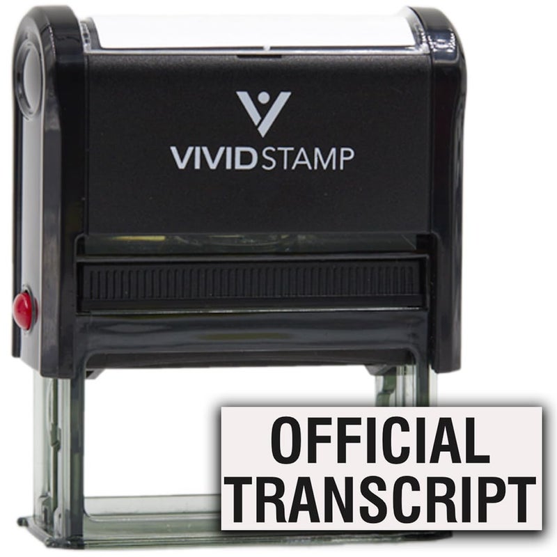 Official Transcript Self Inking Rubber Stamp Black Ink Large