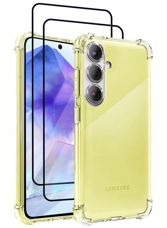 CATANES (for Samsung Galaxy A55) 3 Pack Clear Case and 2 Screen Protectors Scratch Resistant Reinforced Corners TPU Rubber Soft Skin Protective Cover - Image 2