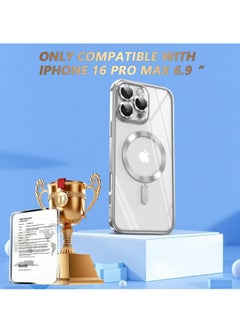 Houmt iPhone 16 Pro Max Case Cover with MagSafe Full Camera Lens Protector Fashionable Electroplated Magnetic Suction Full Covered Shockproof Phone Cover  for iPhone 16 Pro Max  - Image 2