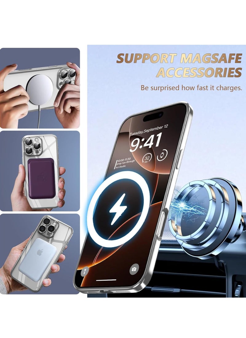 Houmt - iPhone 16 Pro Max Case Cover with MagSafe Full Camera Lens Protector Fashionable Electroplated Magnetic Suction Full Covered Shockproof Phone Cover  for iPhone 16 Pro Max - Image 1