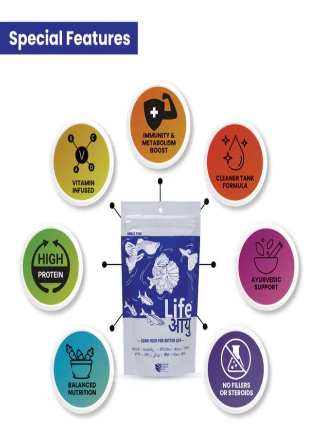 THE BRREED Life Aayu Pellet Fish Food for Freshwater Fishes (Small, Pack of 1) and Plus fit (20 ml) - Image 2