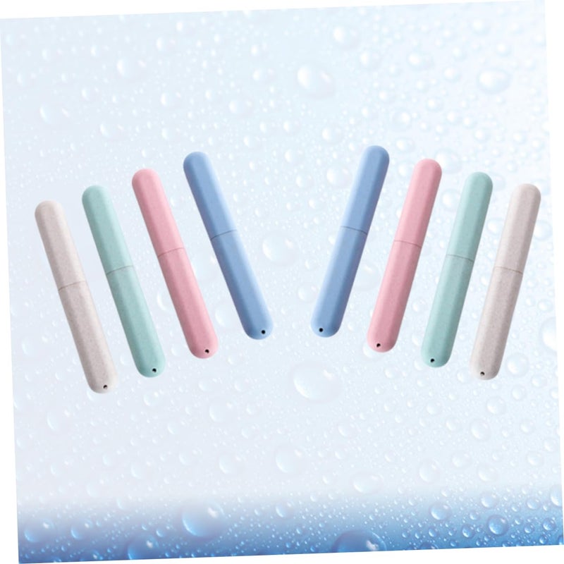 8 Pcs Travel Toothbrush Kit With Capsule Cases Portable Holder Protective Cover - Image 4