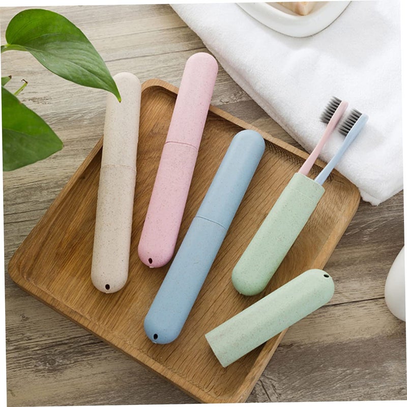 8 Pcs Travel Toothbrush Kit With Capsule Cases Portable Holder Protective Cover - Image 5
