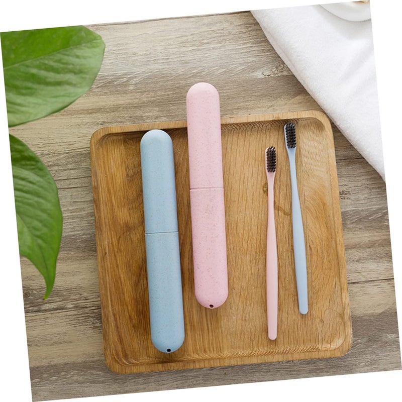 8 Pcs Travel Toothbrush Kit With Capsule Cases Portable Holder Protective Cover - Image 3