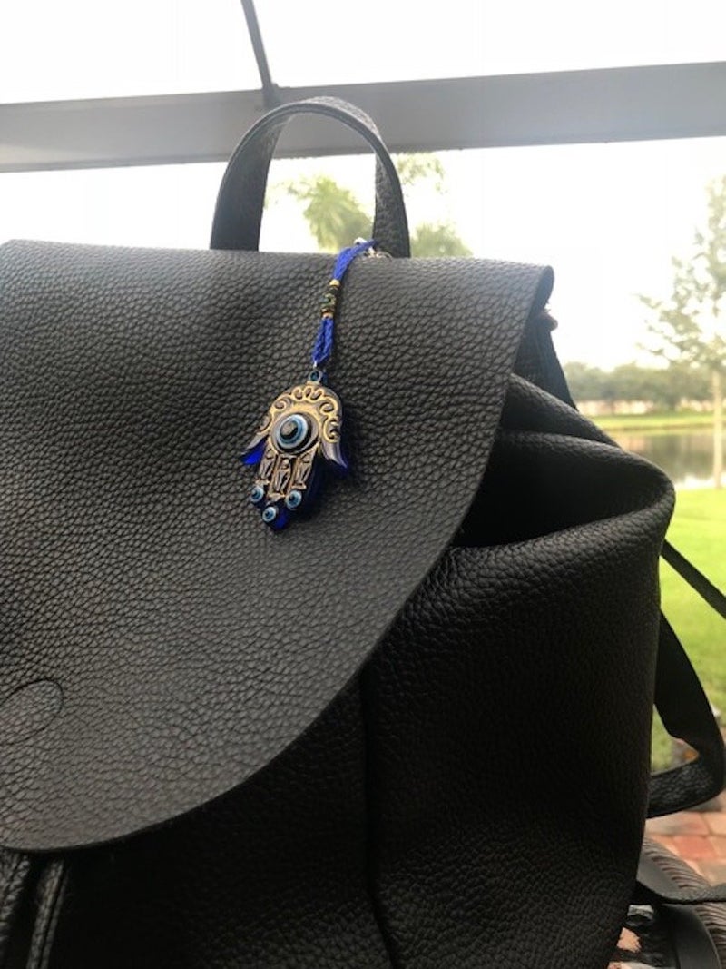 LUCKBOOSTIUM Hamsa Hand Amulet for Protection – Blue, White & Black Evil Eye Car Charm – Hamsa Evil Eye Rearview Mirror Hanging Ornament for Car, Home & Office – Evil Eye Protection from Bad Spirits - Image 3