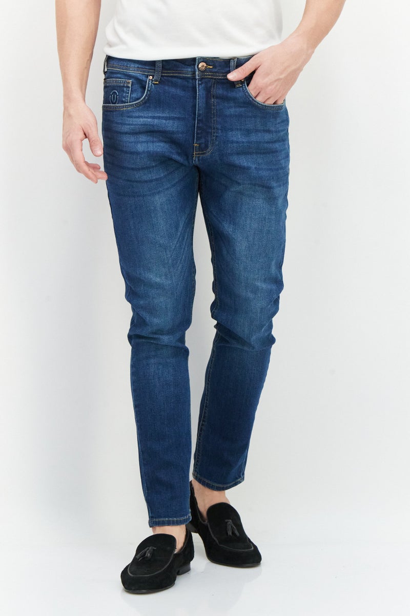 DUCK AND COVER Men Tapered Fit Washed Stretchable Jeans, Blue - Image 1