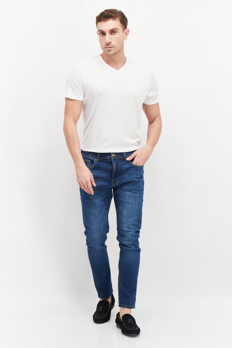 DUCK AND COVER Men Tapered Fit Washed Stretchable Jeans, Blue - Image 2