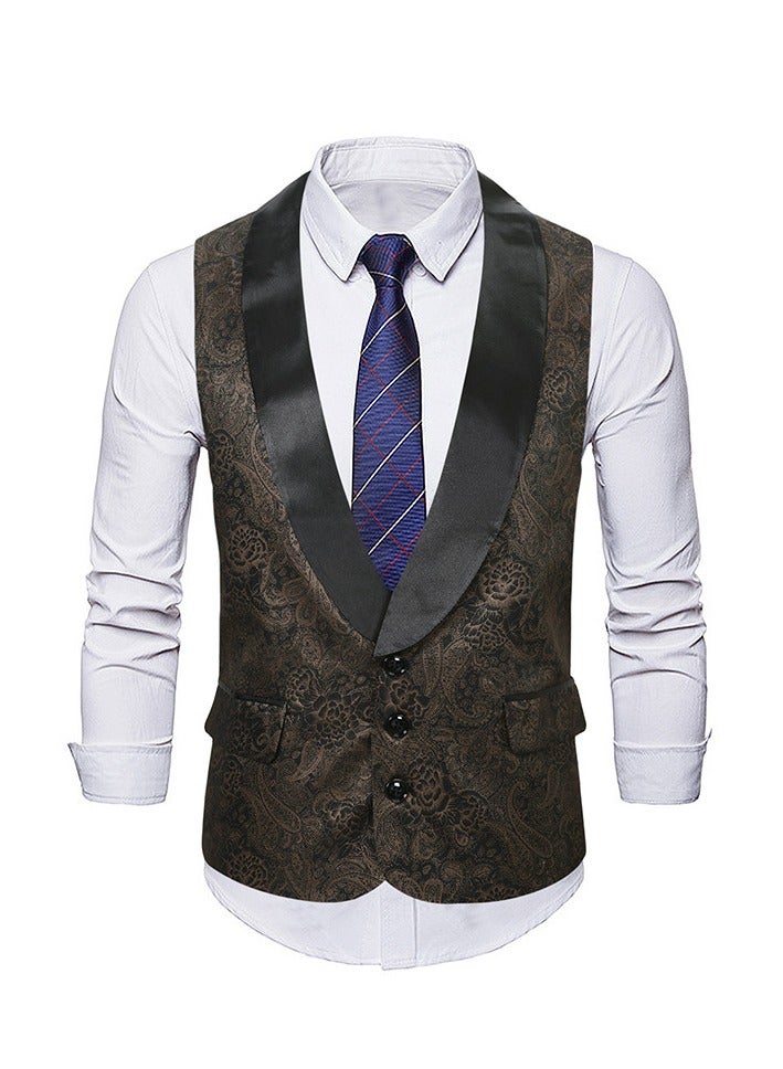 KUYING New Double Breasted Gun Collar Suit Vest  - Image 1