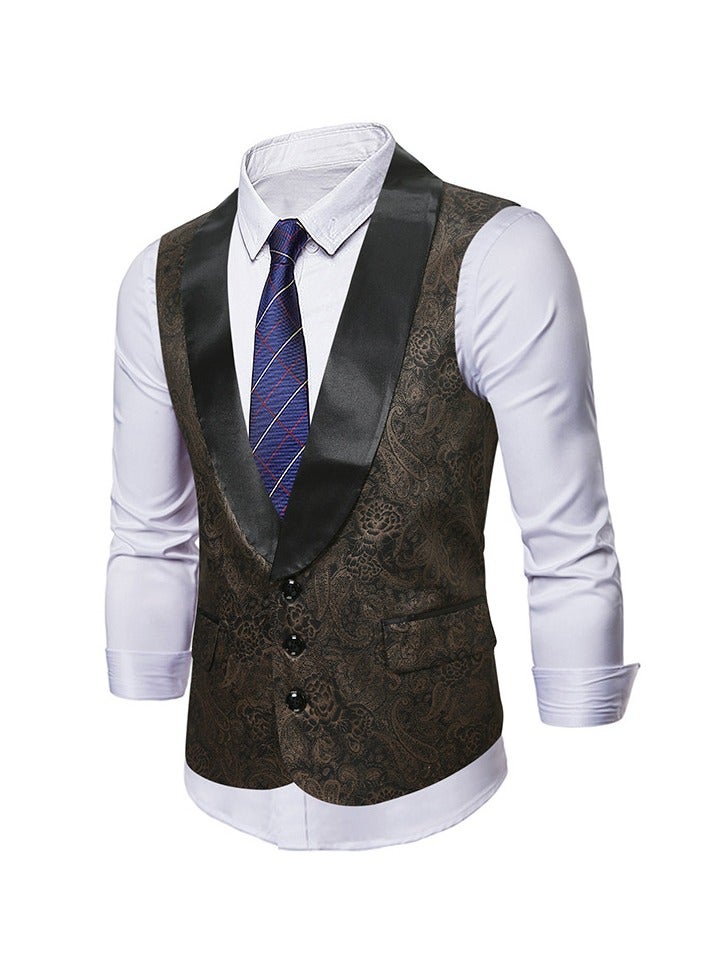 KUYING New Double Breasted Gun Collar Suit Vest  - Image 2