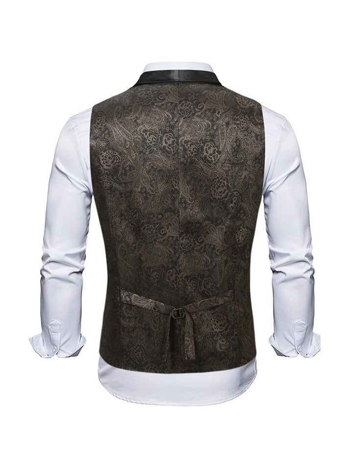 KUYING New Double Breasted Gun Collar Suit Vest  - Image 3