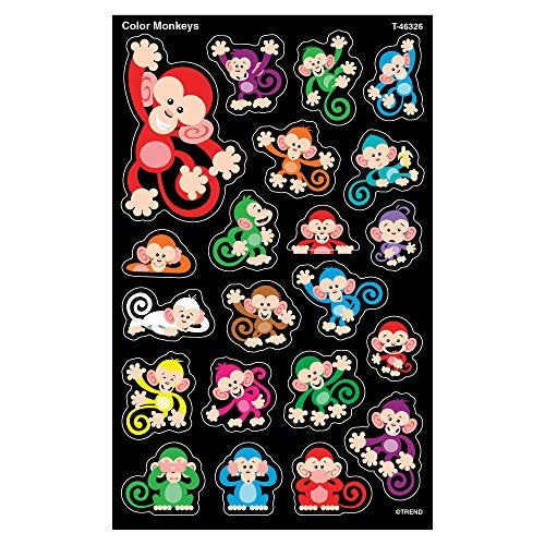 Trend Enterprises Color Monkeys superShapes StickersLarge - Image 1