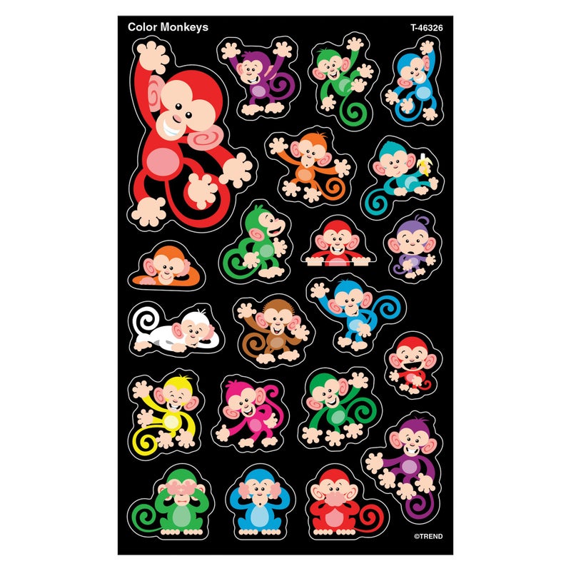 Trend Enterprises Color Monkeys superShapes StickersLarge - Image 2