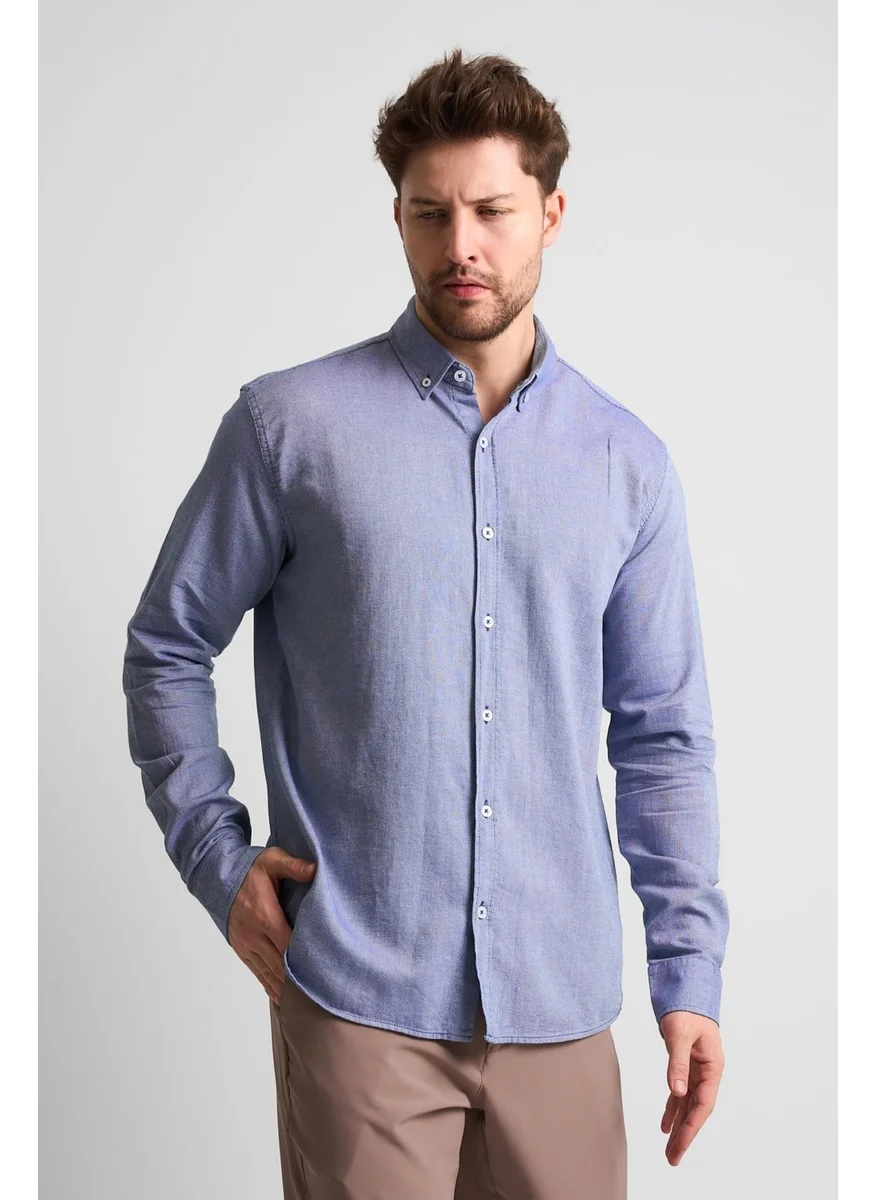 Alexander Gardi Alexandergardı Men's Button-down Collar Long Sleeve Linen Shirt (EG-1847-01)