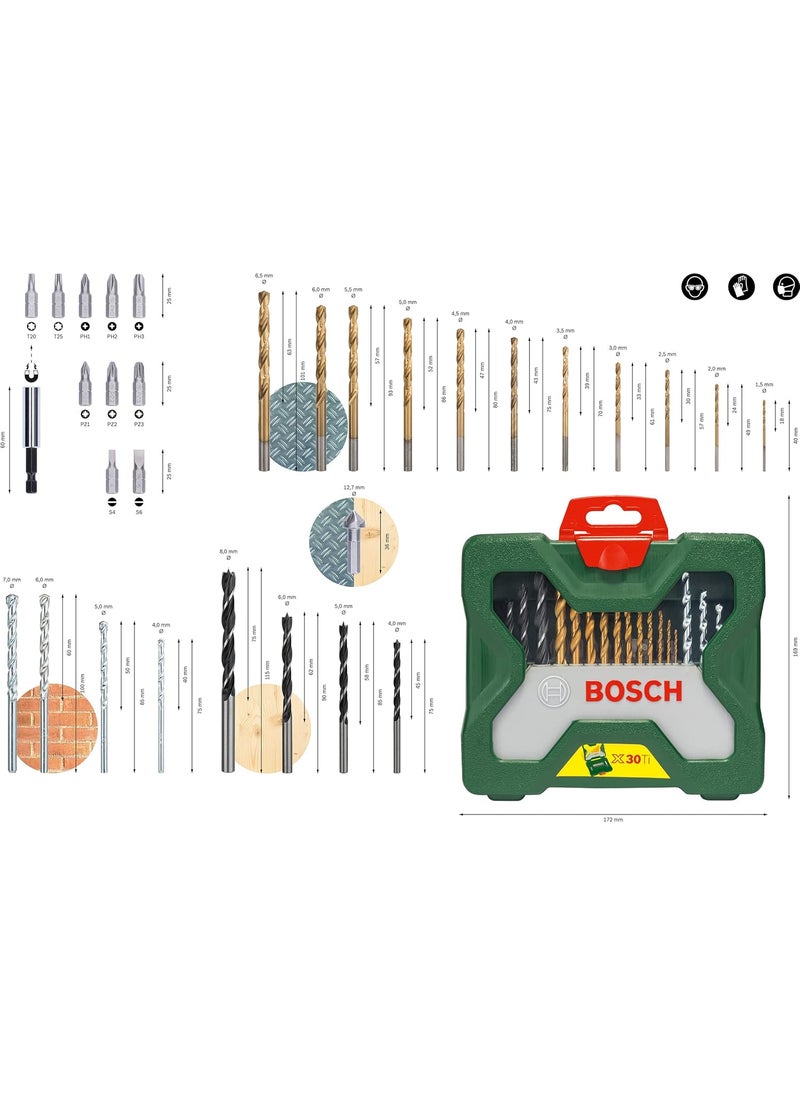 BOSCH Bosch X30Ti Drill Bit and Driver Bit Set 30Pieces iron Straight  - Image 3