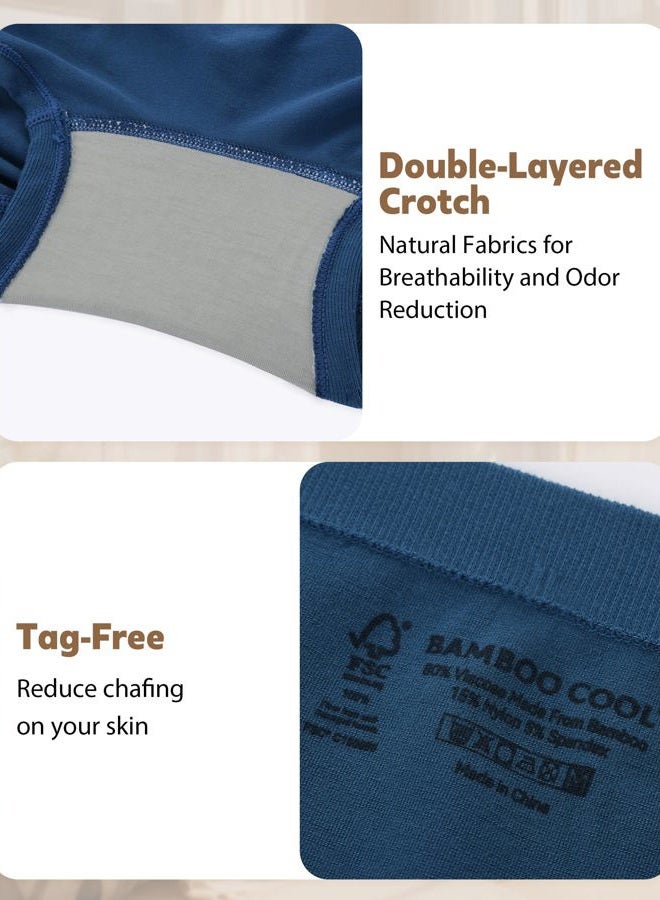 BAMBOO COOL Seamless Boyshort Underwear for Women Mid Waist Stretchy Panties Moisture Wicking Boxer Briefs 5 Pack, Multicoloured I (5-pack), XXL - Image 5