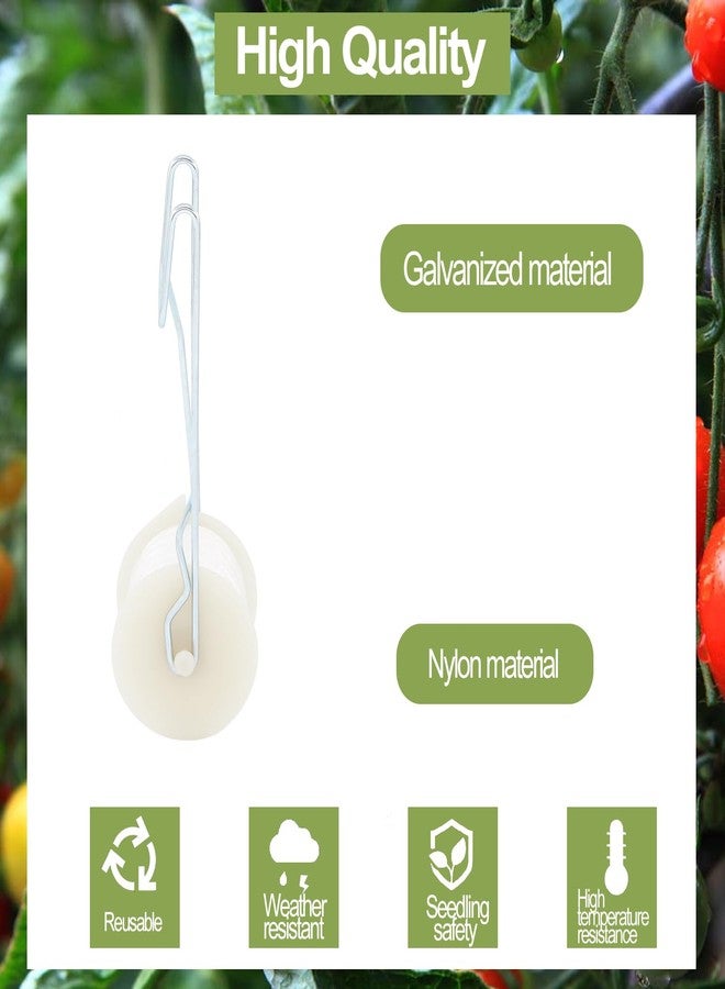 Pemaly 40 Pack Tomato Roller Hooks with 49.2FT String, Greenhouse Trellising Kit for Tomato,Plant, Greenhouse,Flower Vine Twine Crop Trellis Kit Plant Roller Trellis Hook - Image 2