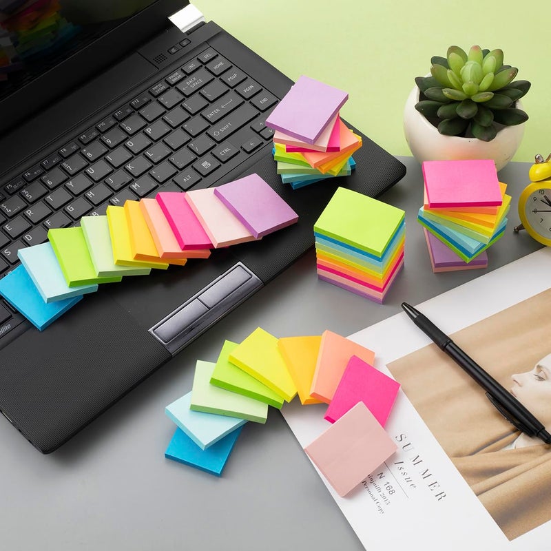 Kozerite (50 Pads) Sticky Notes 1.5x2, 10 Colors Self Sticky Notes, Sticky Pads, Recyclable, Self-Stick Pads, Easy to Post for Home, Office, Notebook - Image 4